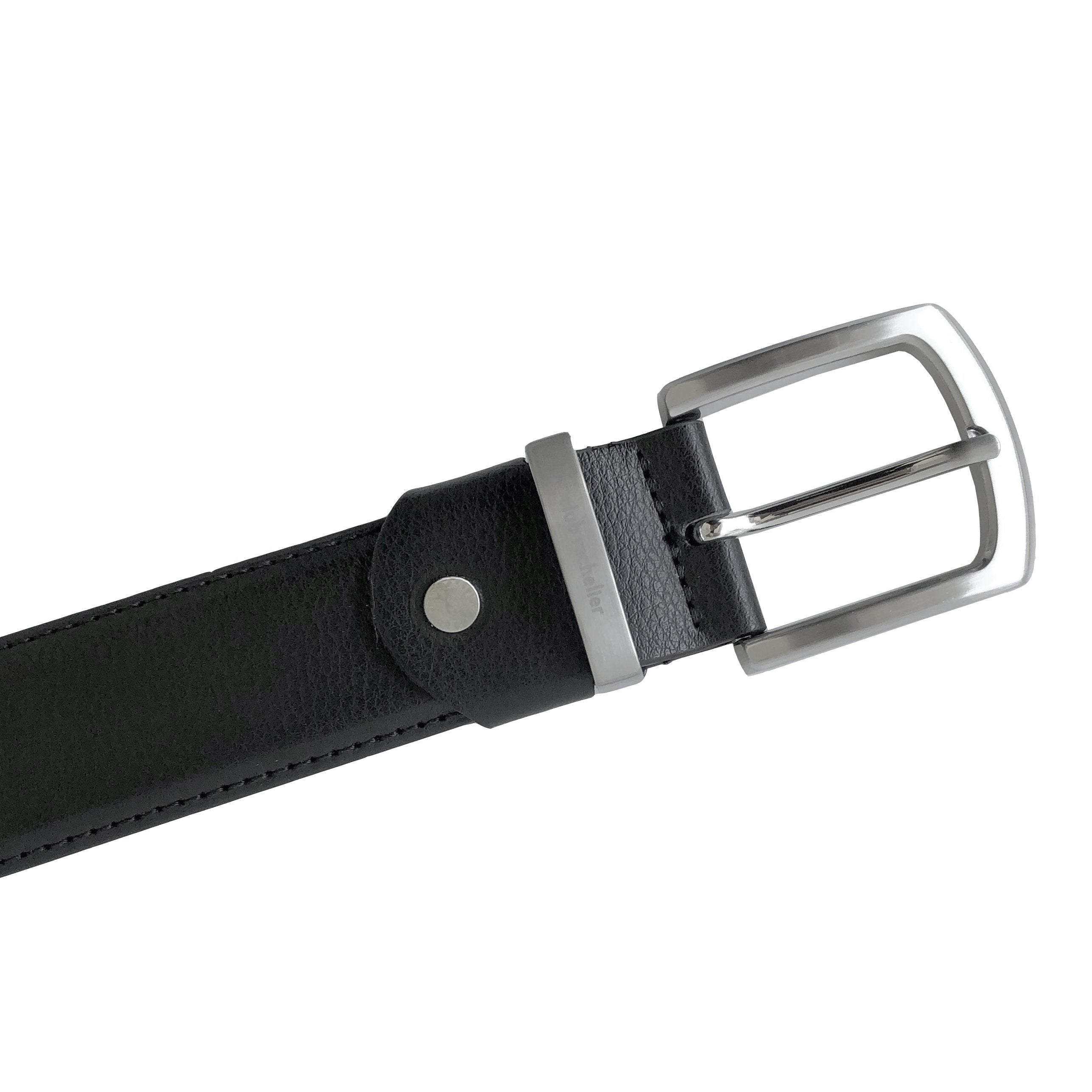 Club Rochelier Men's Leather Belt with Brushed Nickel Hardware