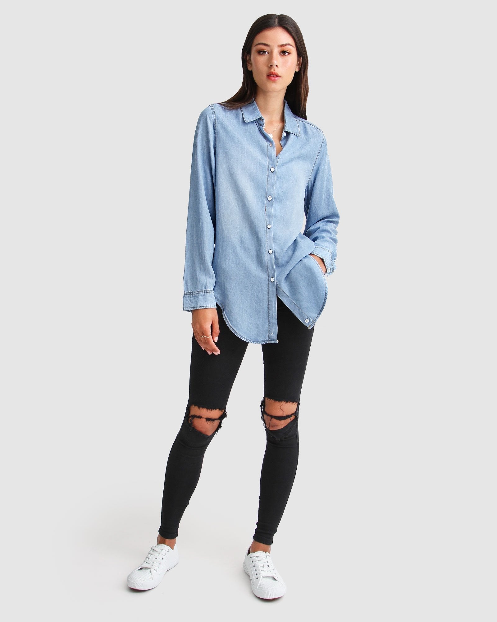 Belle & Bloom Keep Me Wild Denim Top