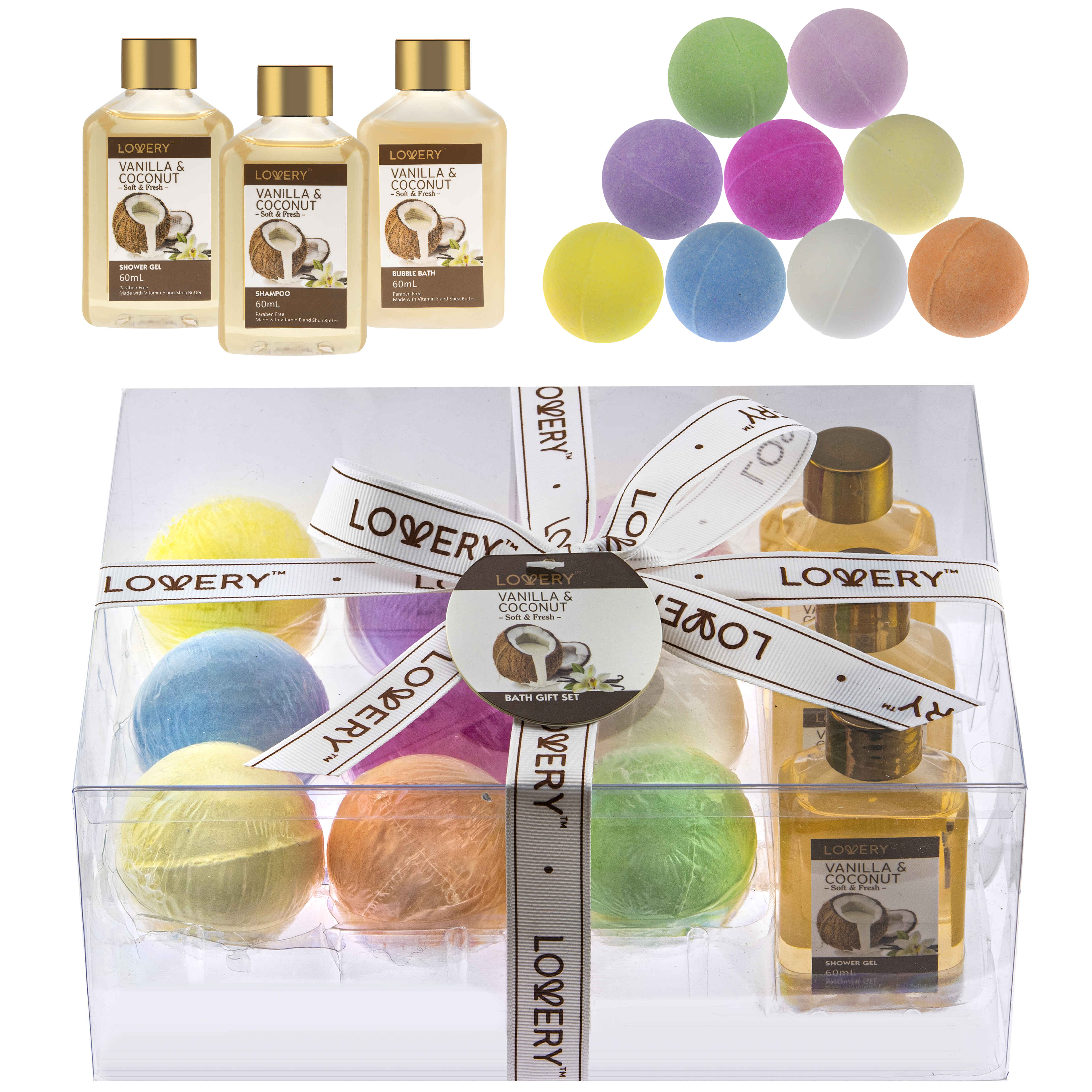 Lovery Bath Bombs Gift Set For Women - 9 Oversized Scented Bath Bombs Plus