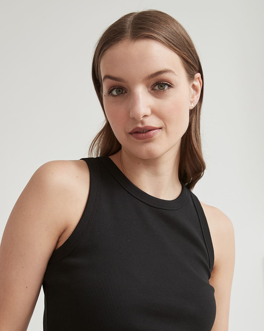 Ribbed Racerback Crew-Neck Cami