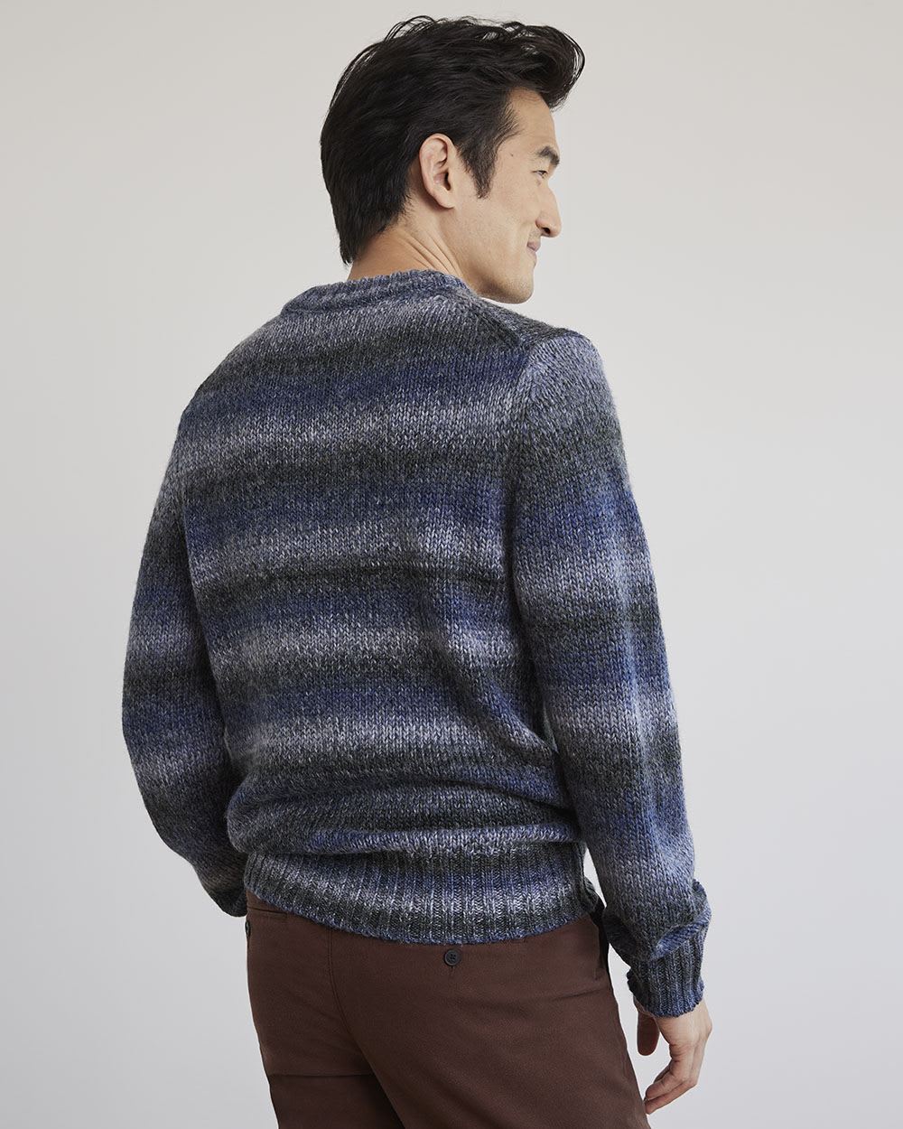 Striped Long-Sleeve Crew-Neck Sweater