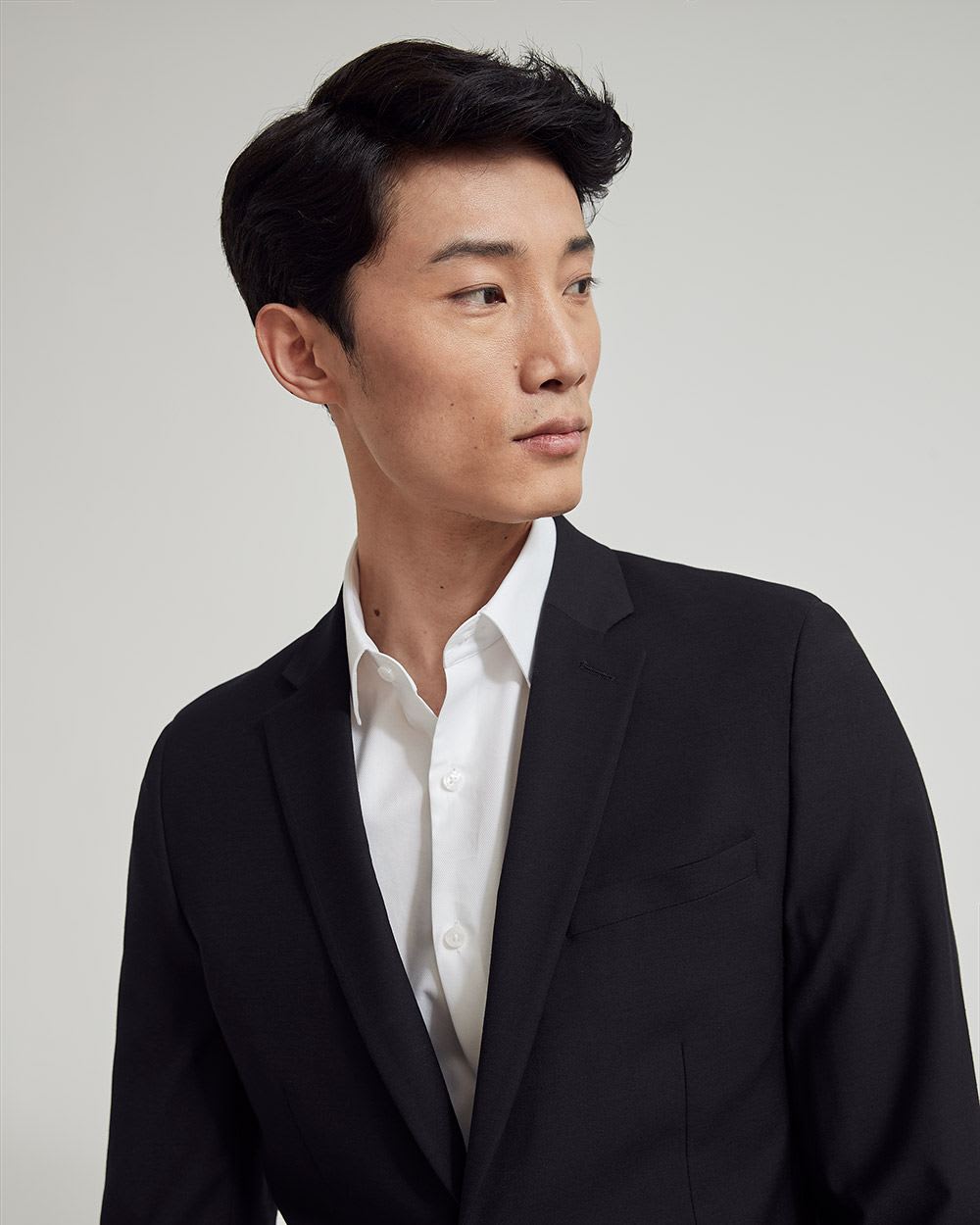 Essential Black Wool-Blend Suit Blazer