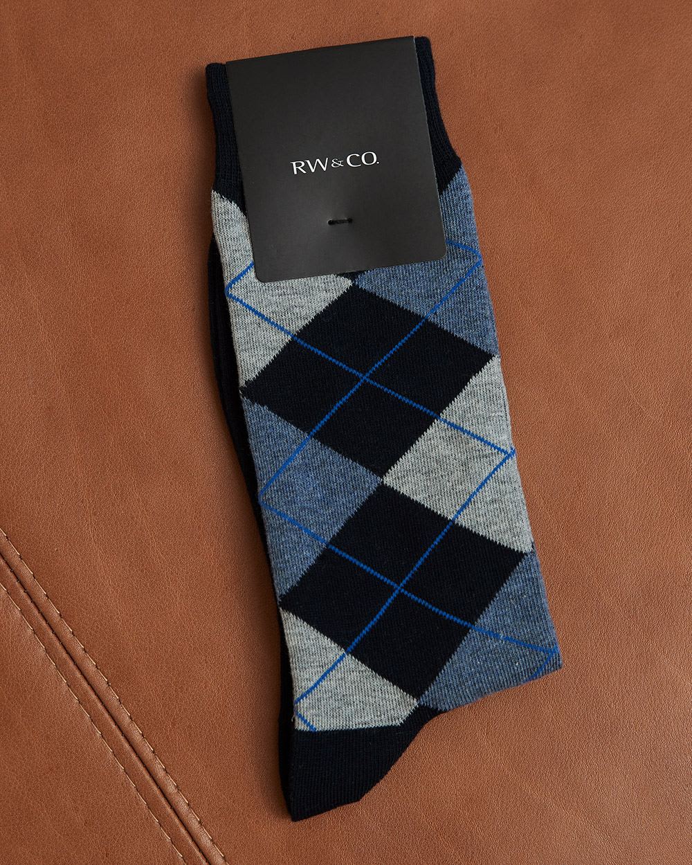 Blue Argyle Dress Socks