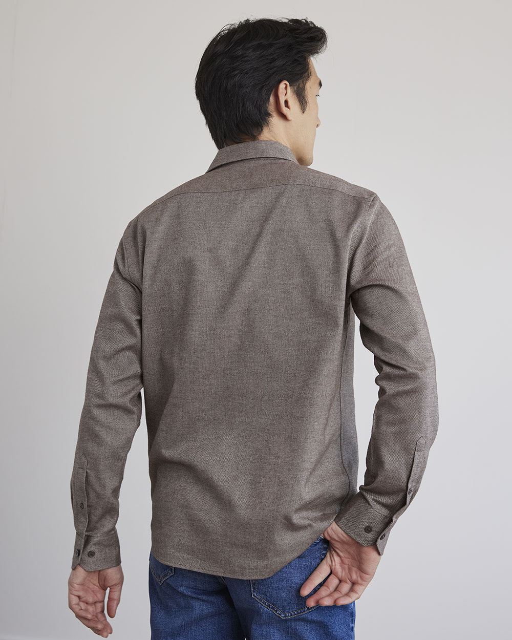 Solid Long-Sleeve Cotton Oxford Shirt