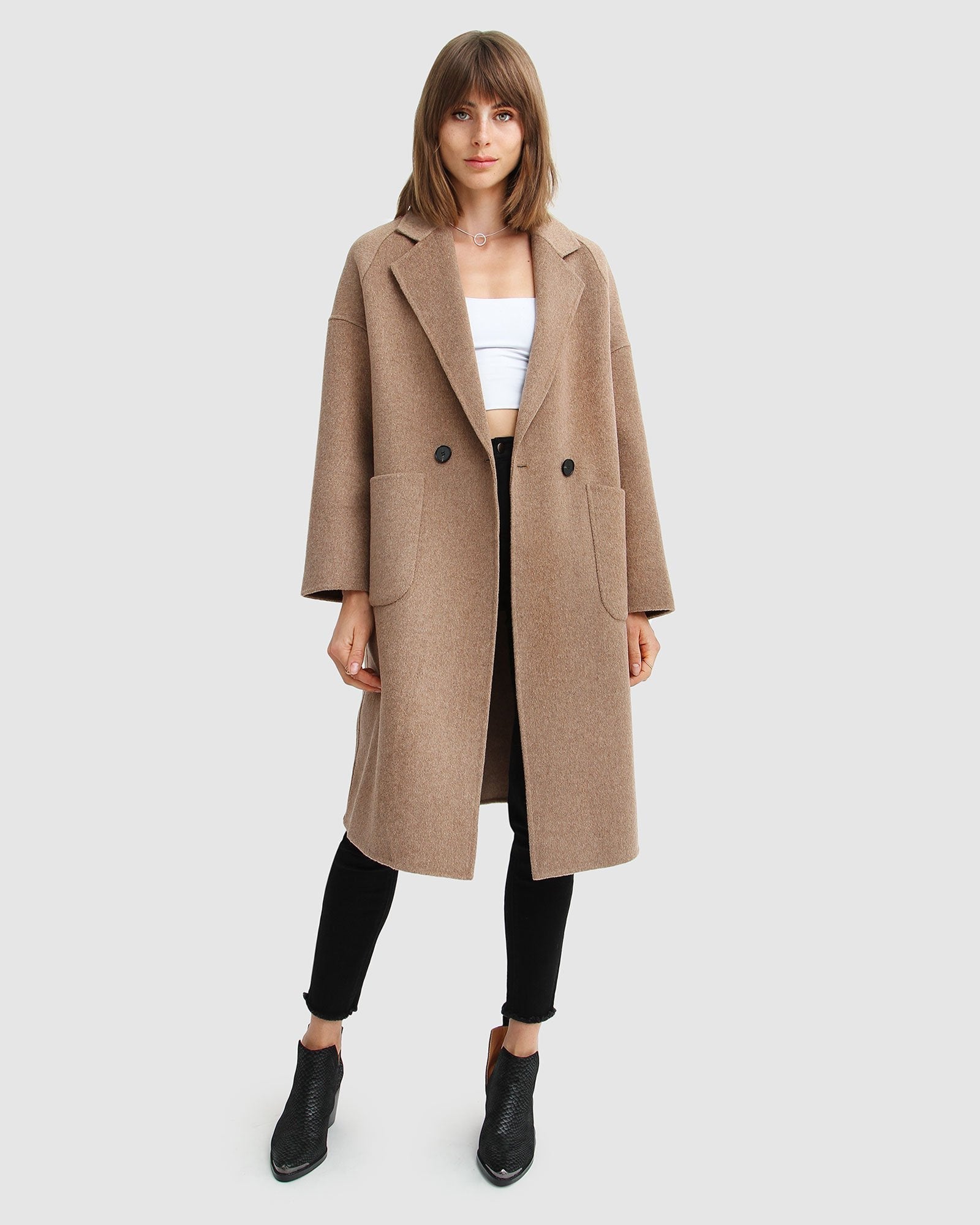 Belle & Bloom Publisher Double Breasted Wool Blend Coat