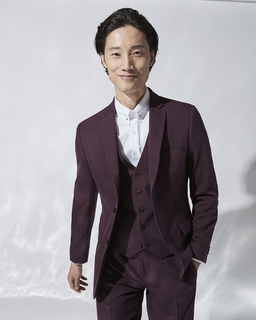 Solid Stretch Suit Vest