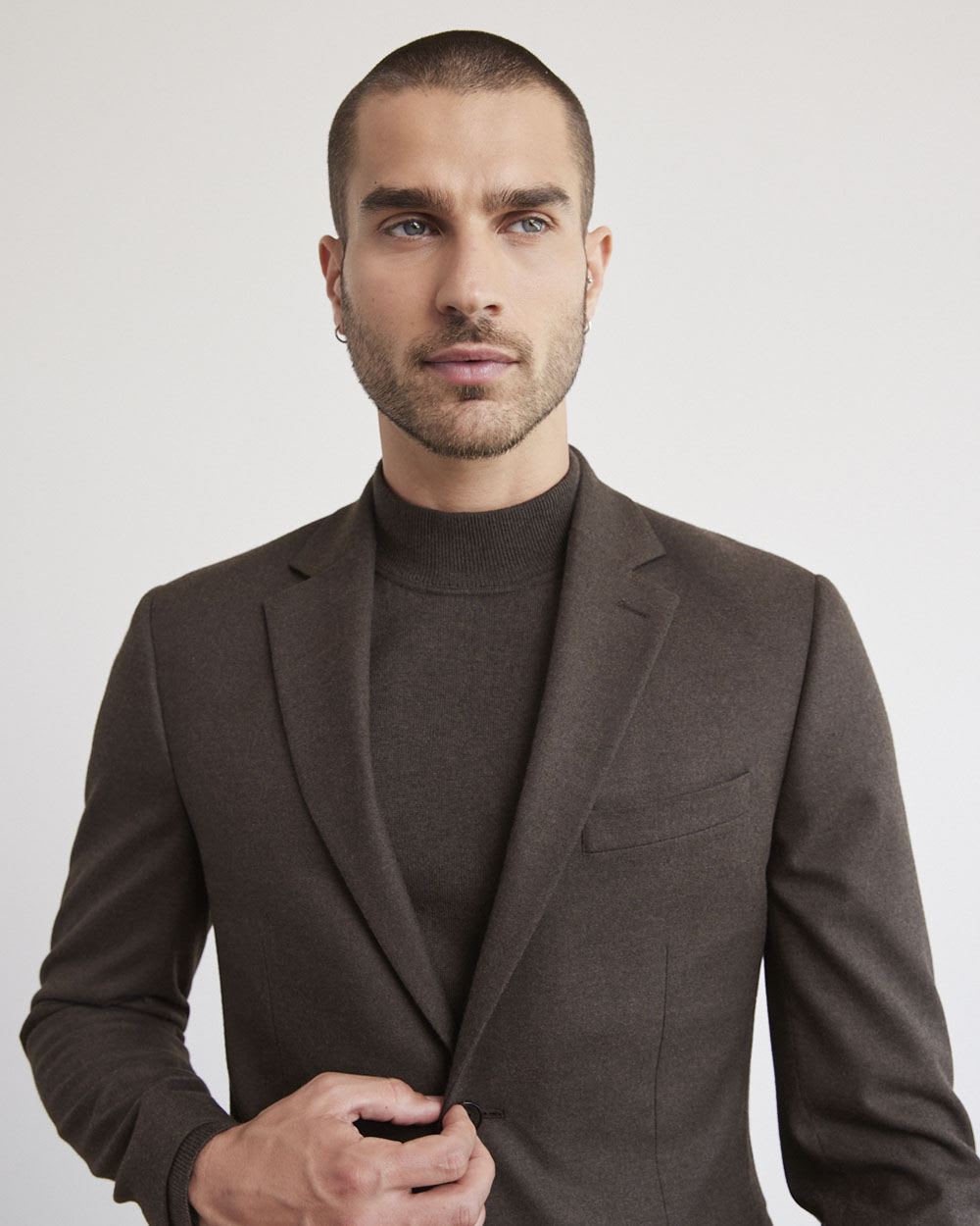 Solid Long-Sleeve Mock-Neck Sweater