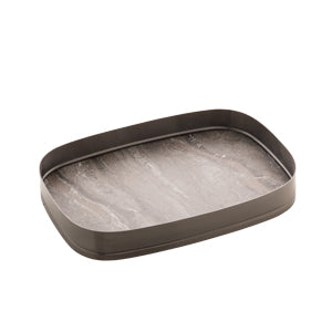 Matt Collection Cosmos Rectangular Brushed Tray Black 38x24cm