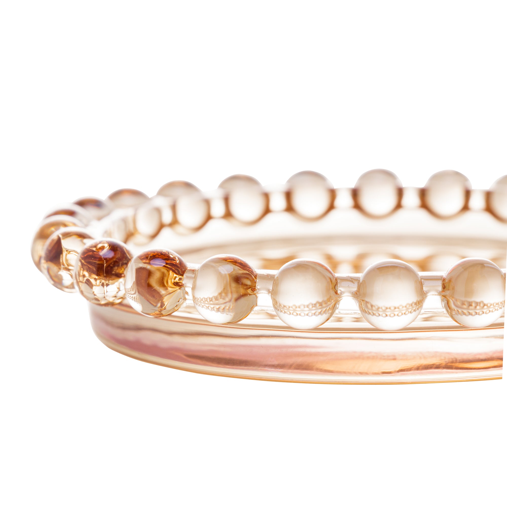 Pearl Collection Amber Crystal Plates 10cm Set of 4