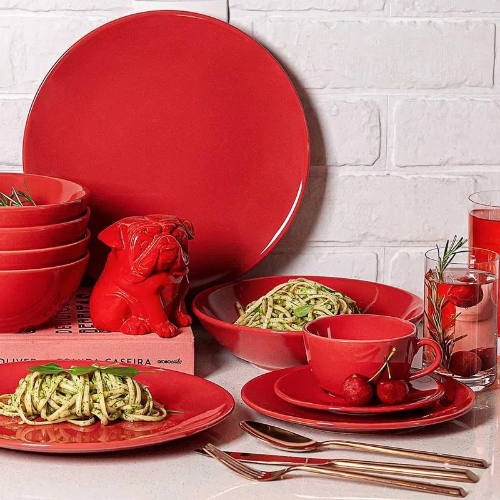 Oxford Unni Red 20 Pieces Dinnerware Set Service for 4