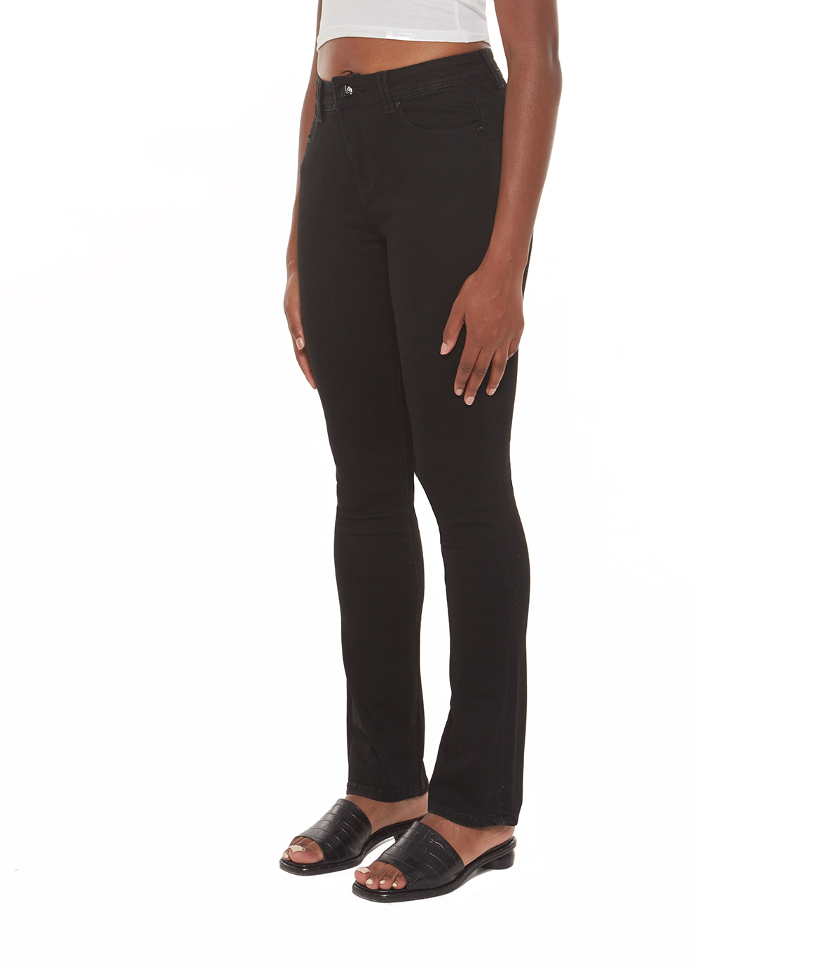 Lola Jeans Kate-BLK High Rise Straight Jeans