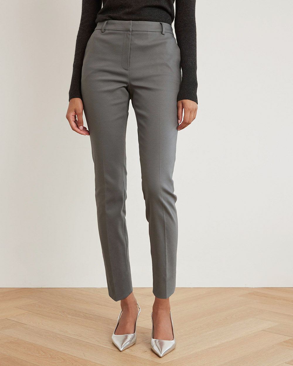Mid-Rise Slim-Leg Solid Signature Pant - 28"