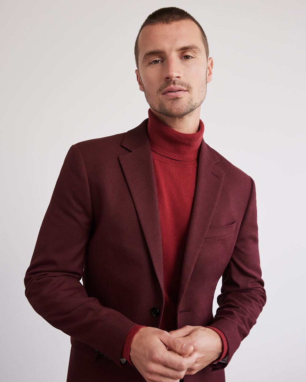 Slim-Fit Brushed Suit Blazer