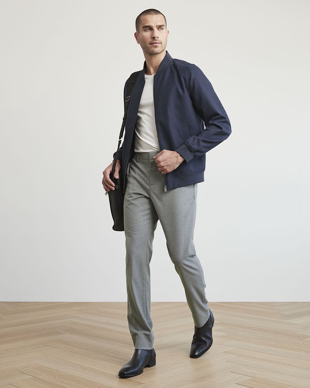 Navy Twill Bomber Jacket