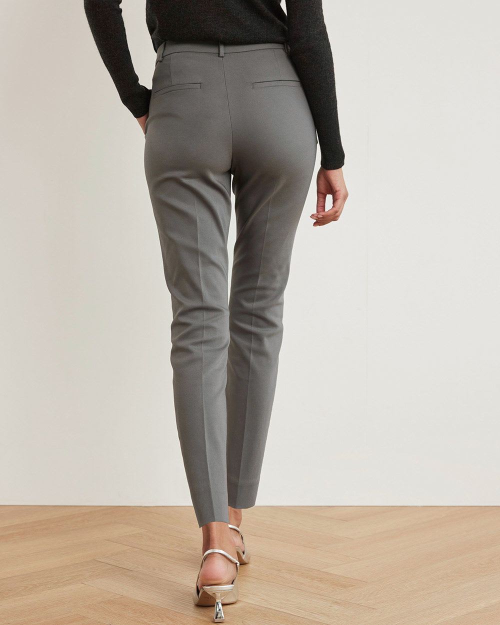 Mid-Rise Slim-Leg Solid Signature Pant - 28"