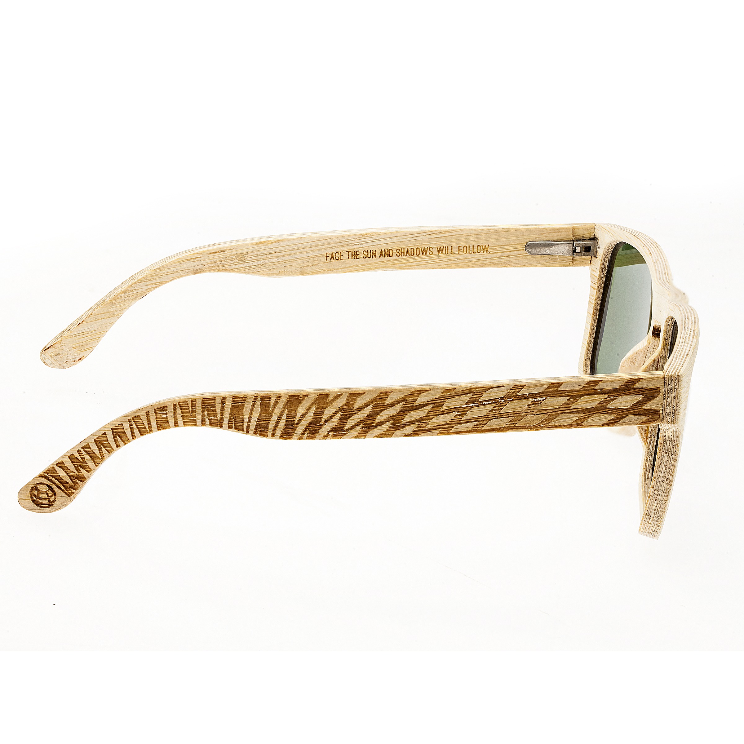 Earth Wood - Whitehaven Polarized Sunglasses - Bamboo/Green-Blue