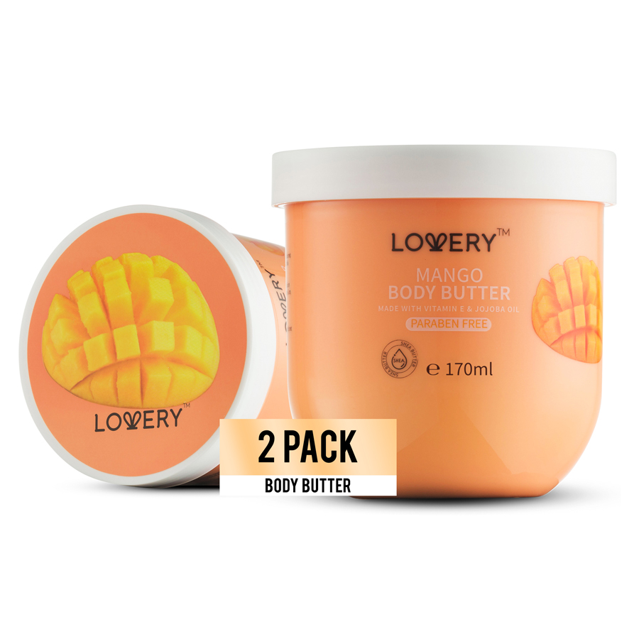 Lovery Mango Whipped Body Butter - 2-pack Ultra-hydrating Shea Butter Body Cream