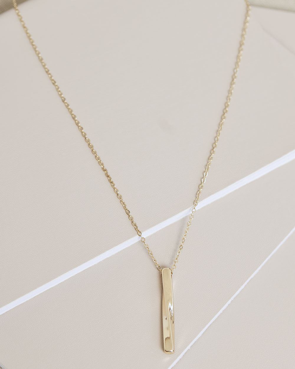 Long Necklace with Twisted Stick Pendant