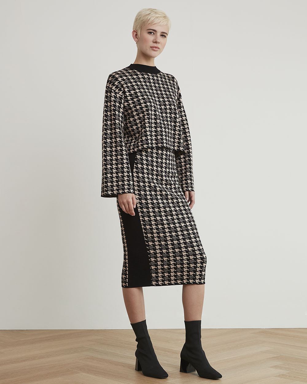 Knitted Pencil Midi Skirt