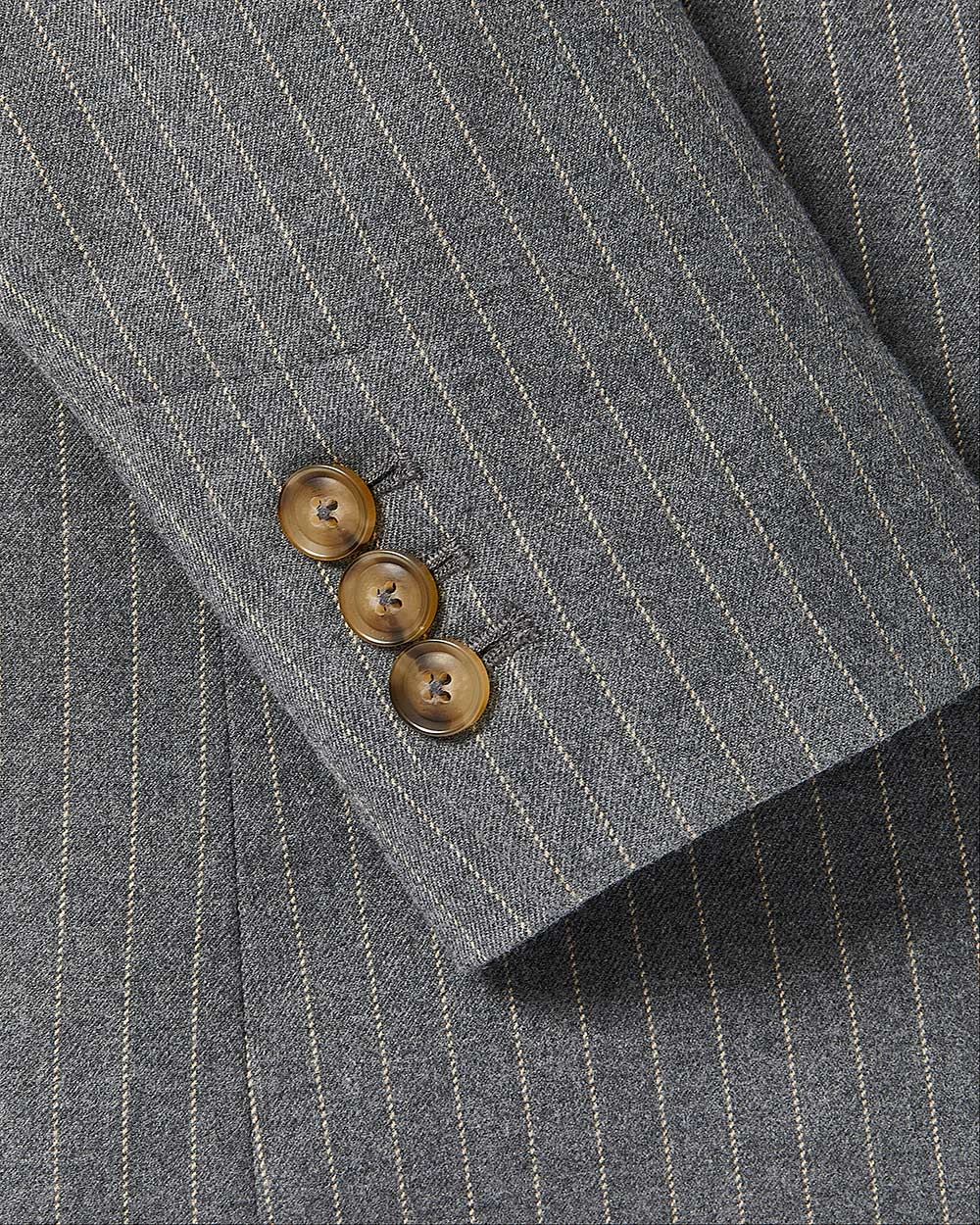 Striped Flannel One-Button Loose Blazer