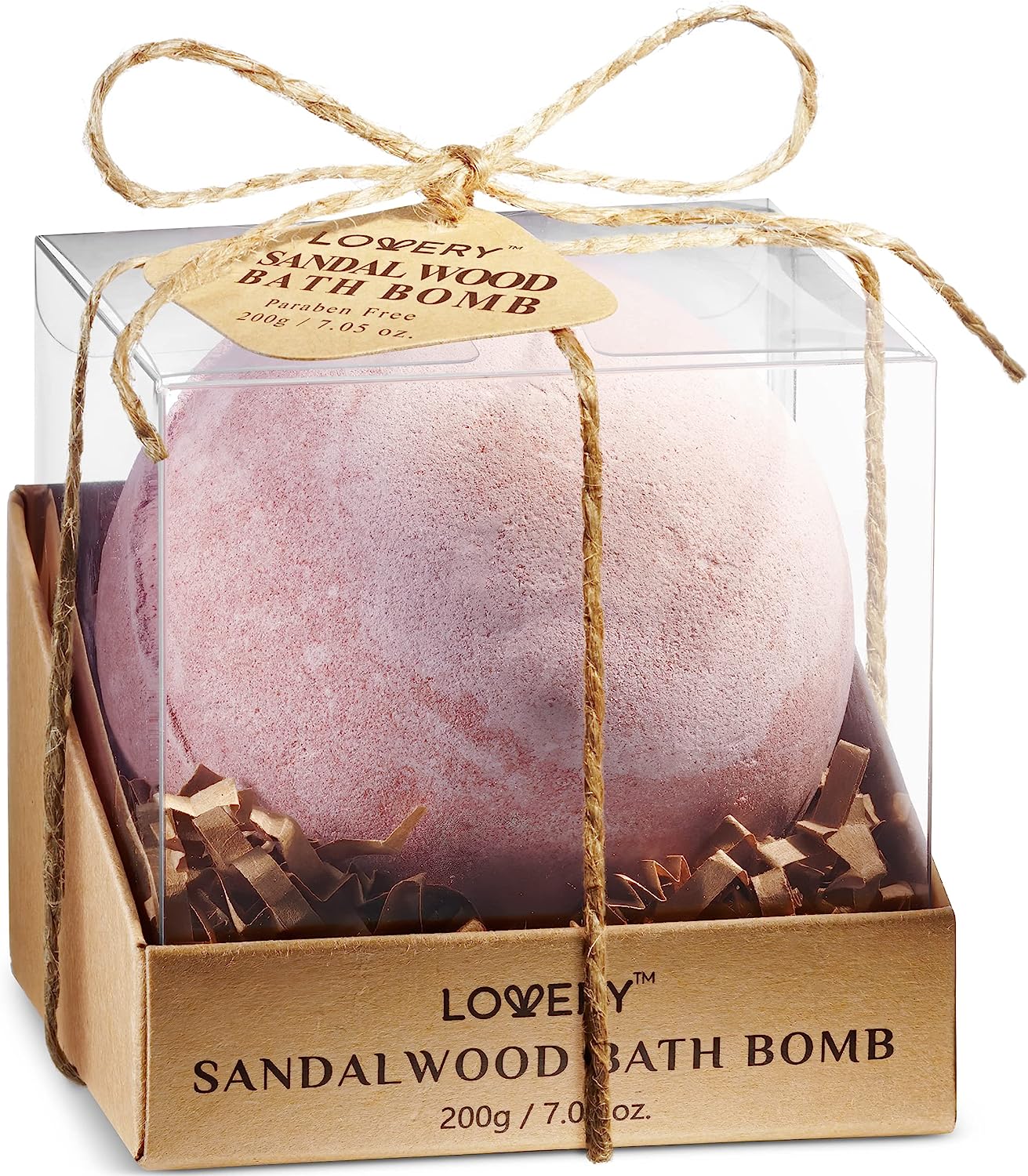 Lovery Sandalwood Handmade Bath Bomb, 7oz Extra Large Bath Fizzy