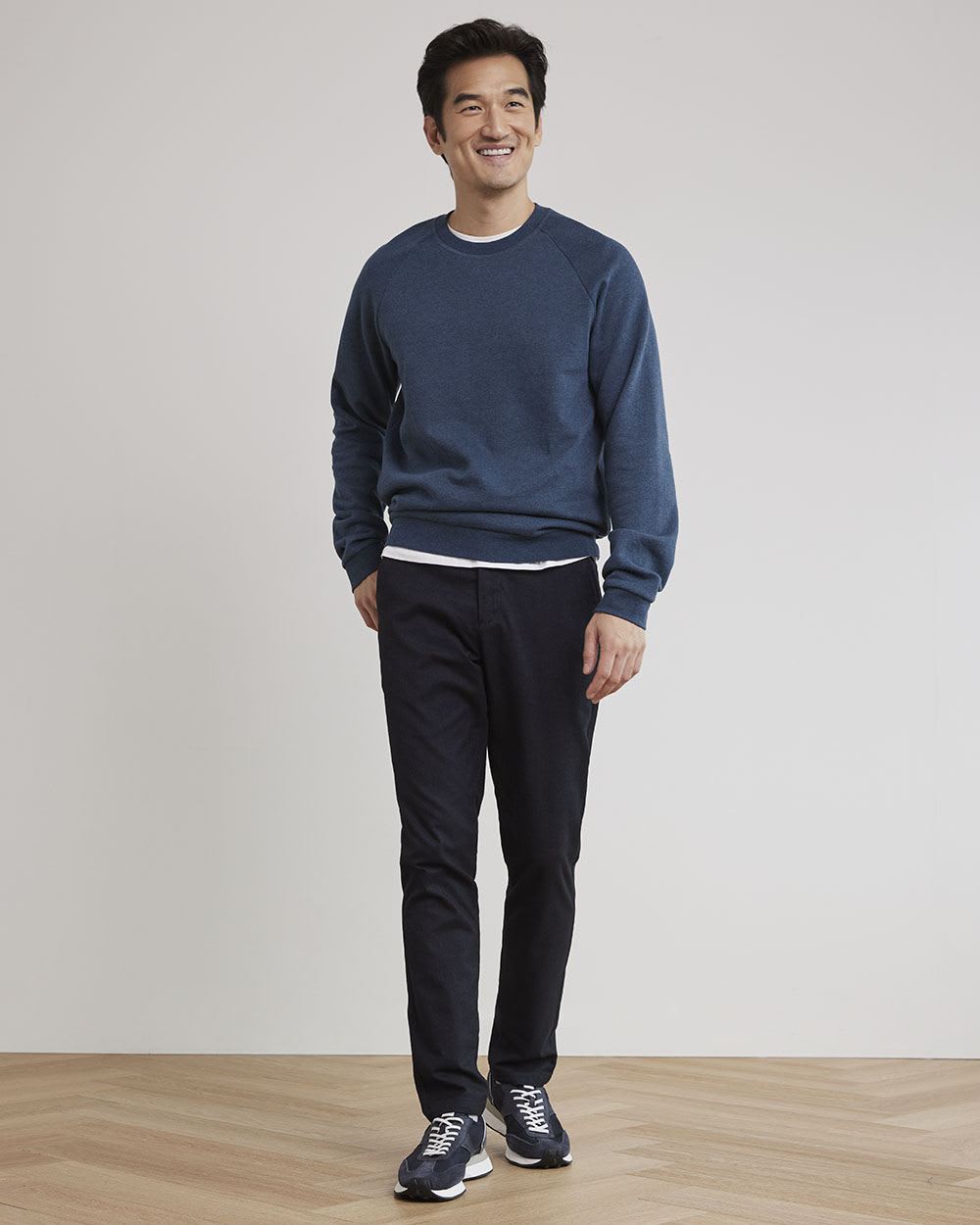 Solid Fleece Crew-Neck Pullover