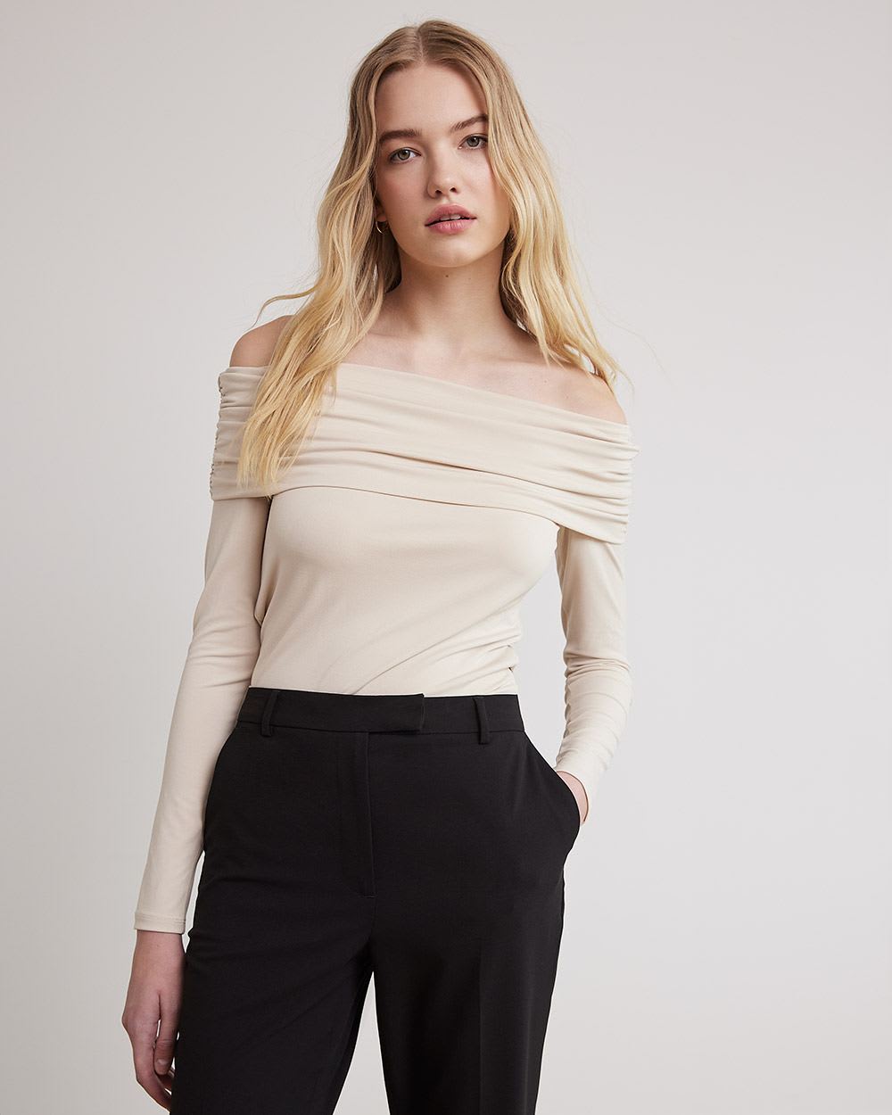 Off-the-Shoulder Long-Sleeve Top