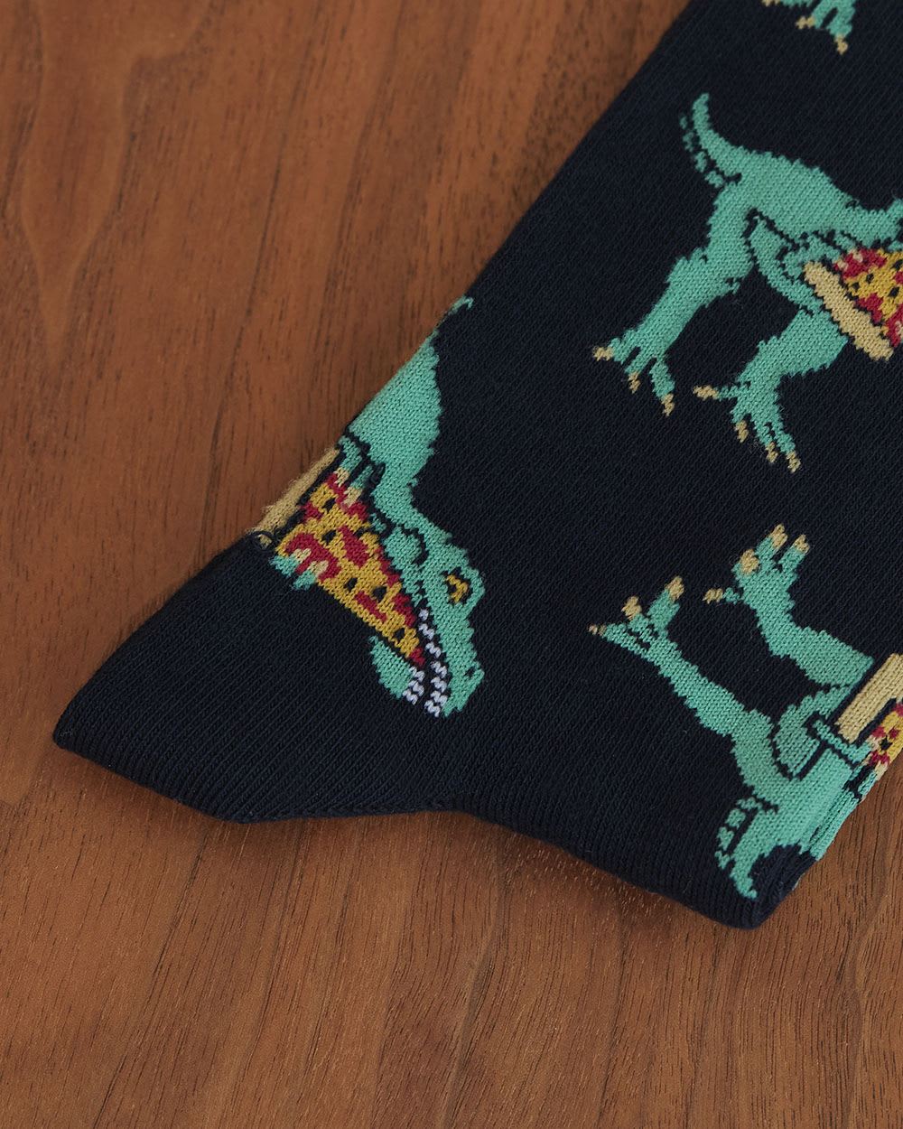 Socks with Pizza-Eating Dinosaurs