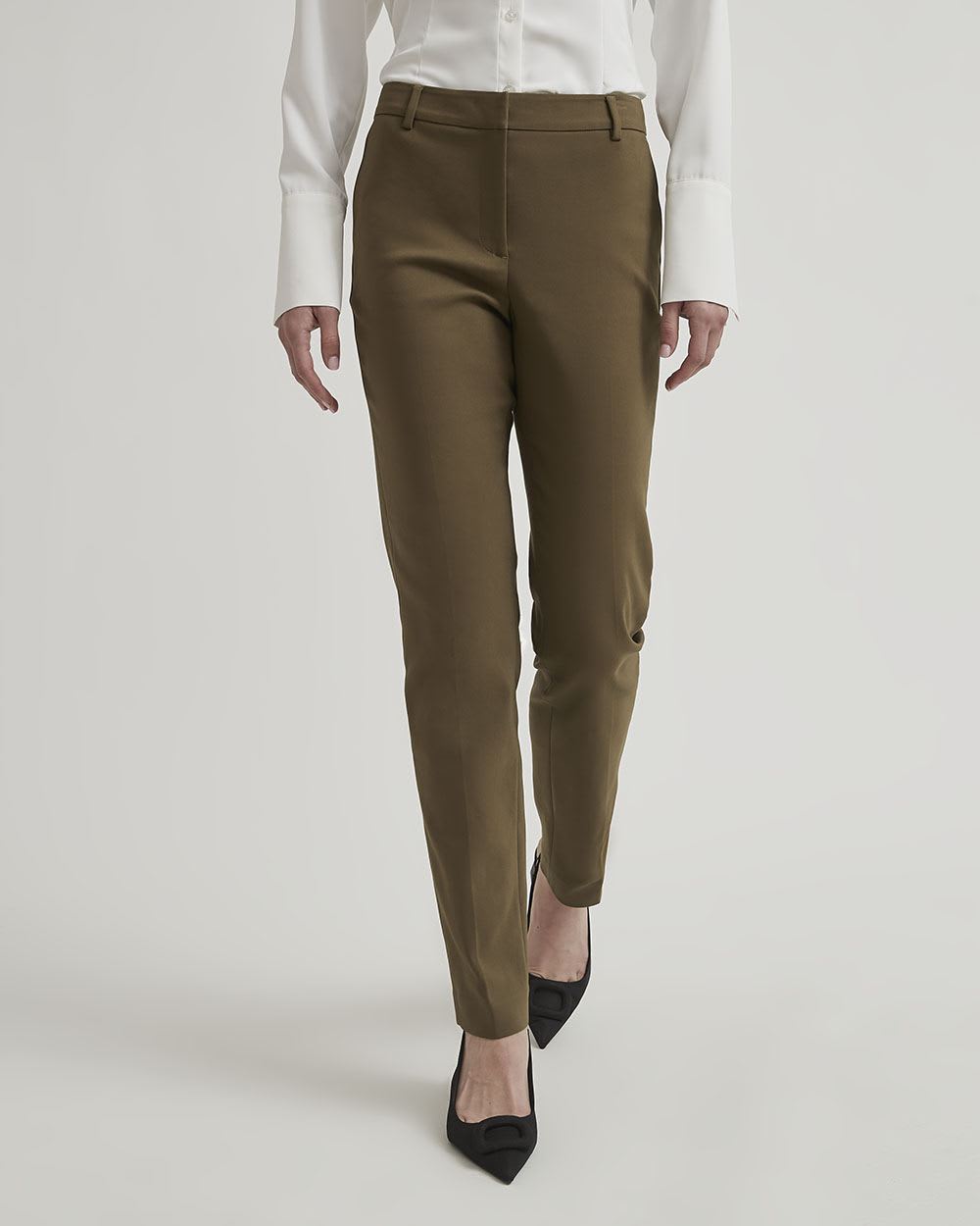 Mid-Rise Long Slim-Leg Solid Signature Pant - 31.5"