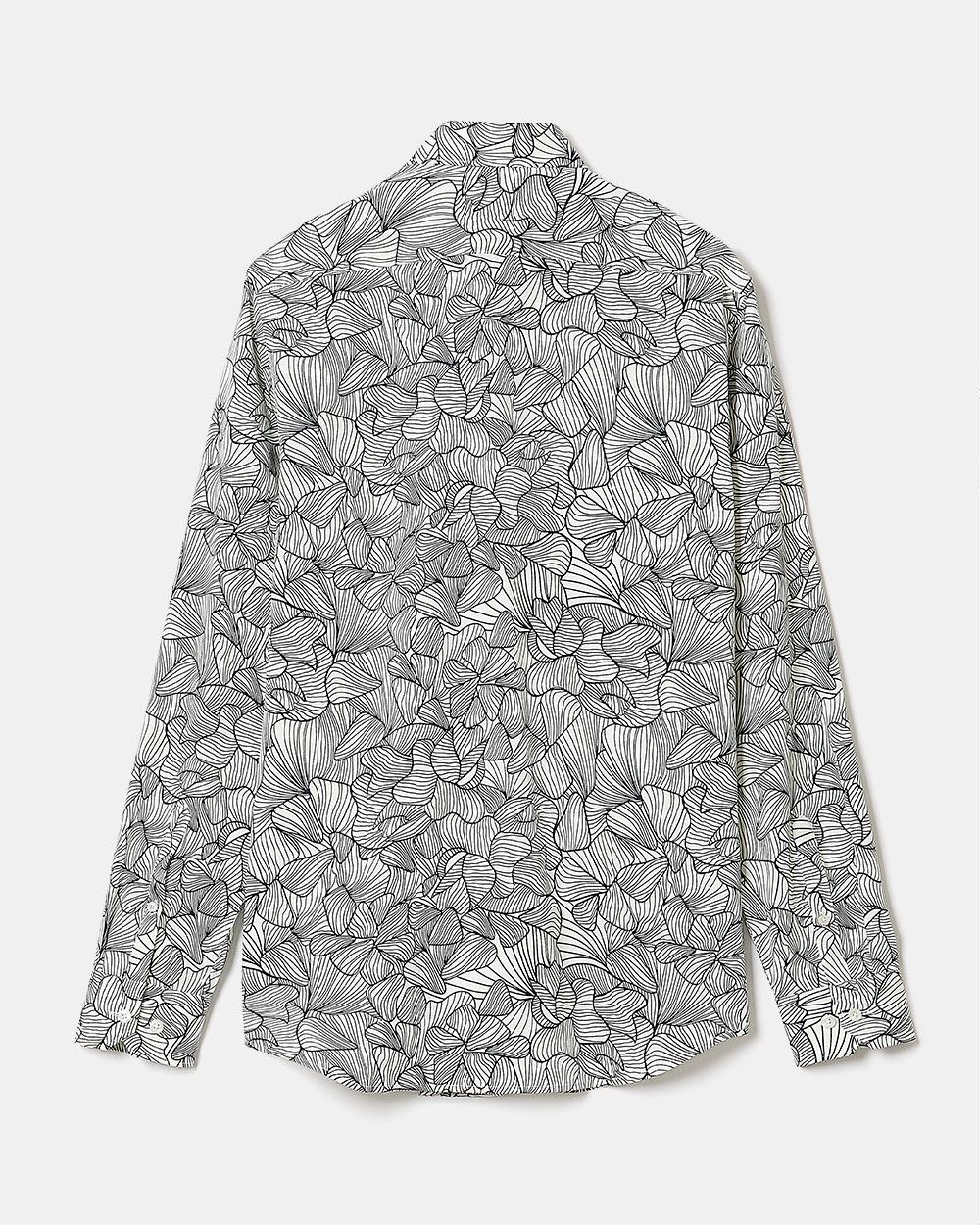 Tailored-Fit Dress Shirt with Floral Pattern