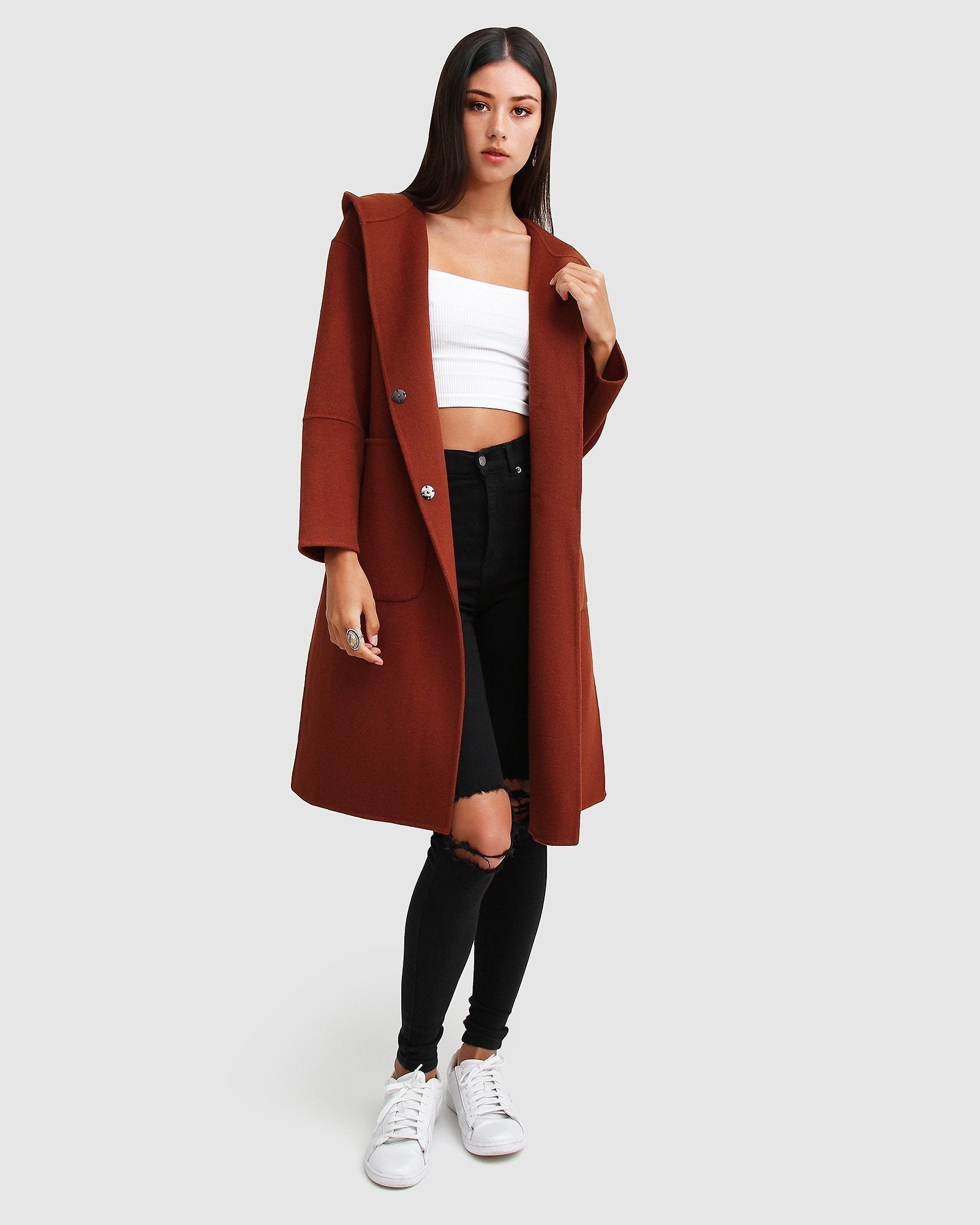 Belle & Bloom Walk This Way Wool Blend Oversized Coat