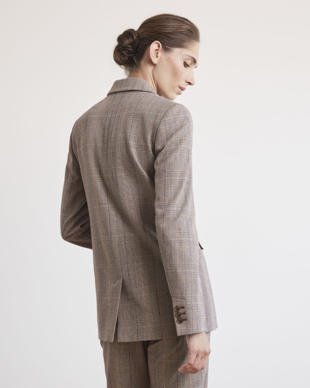Relaxed Two-Button Plaid Blazer