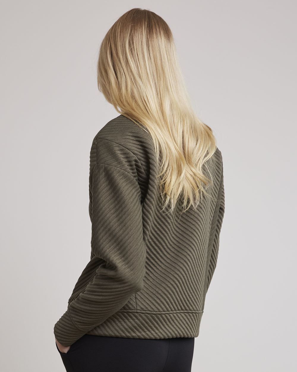 Long-Sleeve Crew-Neck Ottoman Sweatshirt