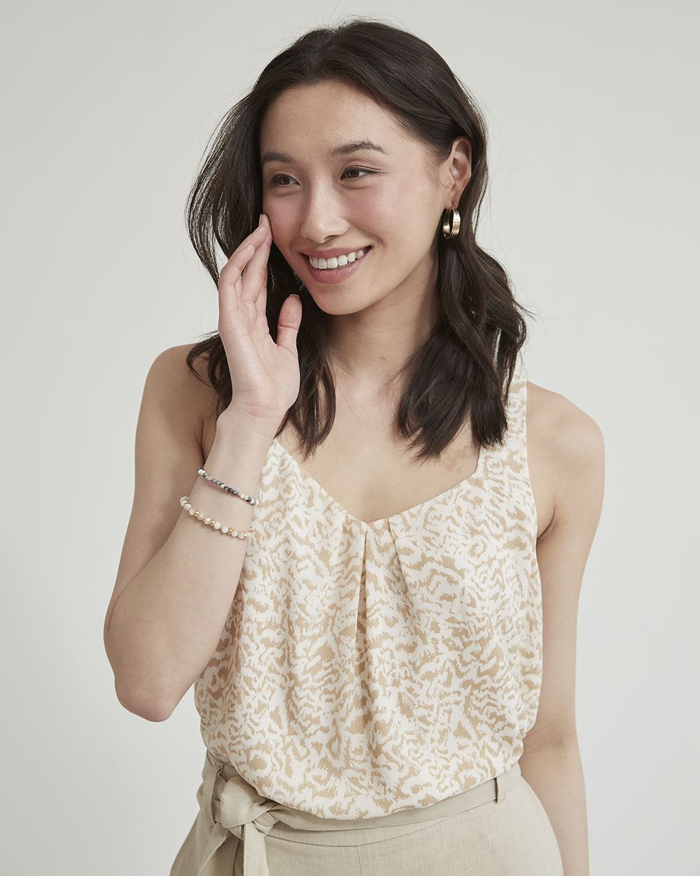 Silky Crepe Square-Neck Cami