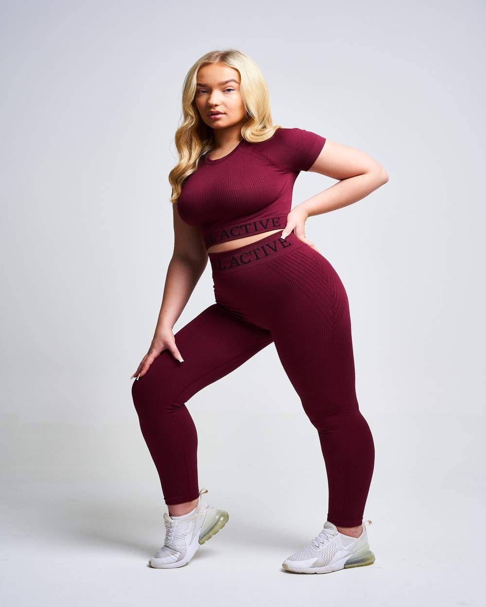 Twill Active - Vora Panel Recycled Seamless Crop Top - Burgundy