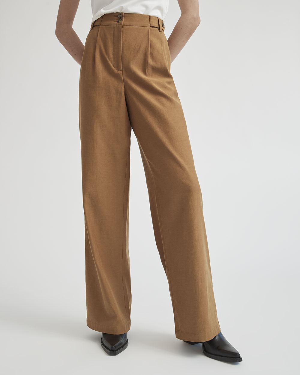 Wide-Leg High-Rise Tencel Pant