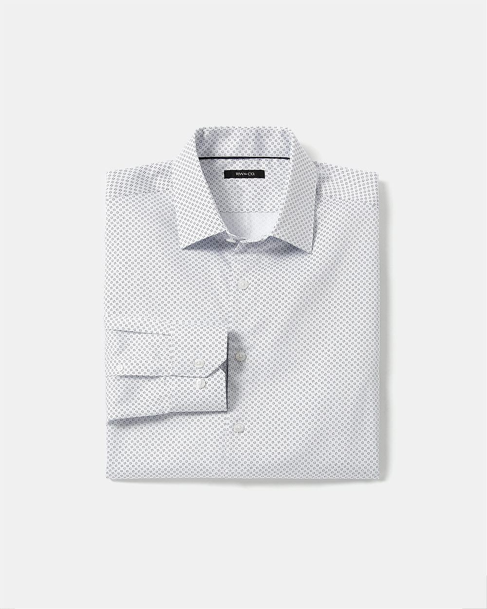 Tailored-Fit Dress Shirt with Micro Geo Print