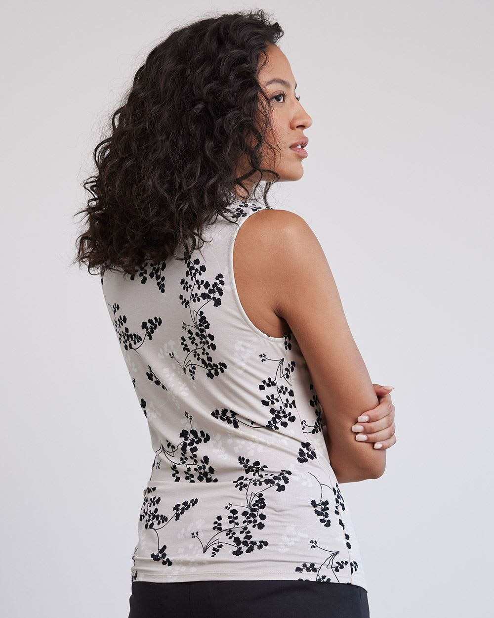 Fitted Sleeveless V-Neck T-Shirt