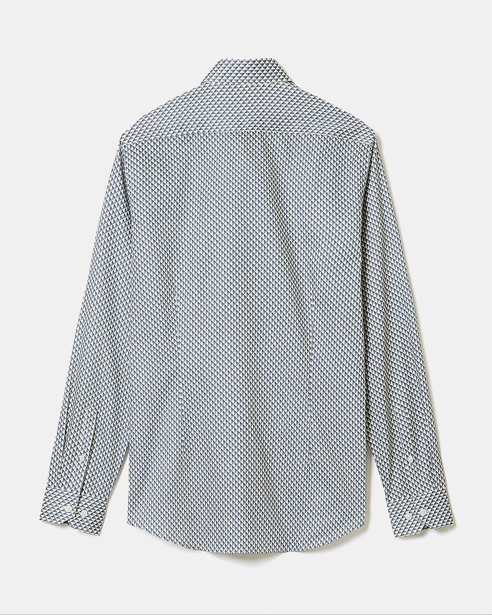 Tailored-Fit Dress Shirt with Small Psychedelic Pattern