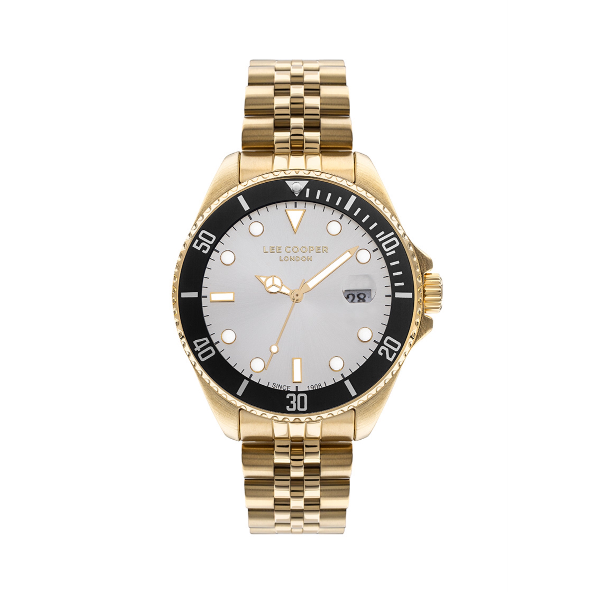 LEE COOPER-Men's Silver 43mm watch w/Blue Dial