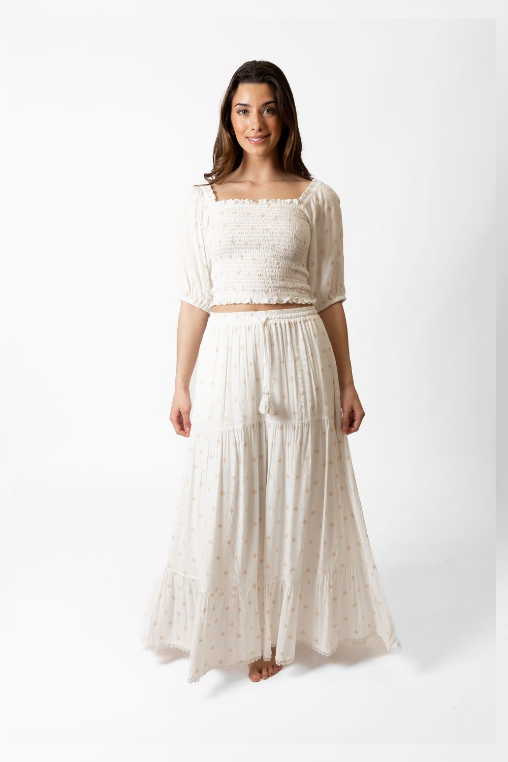 Koy Resort MIAMI SHINE TIERED LONG SKIRT