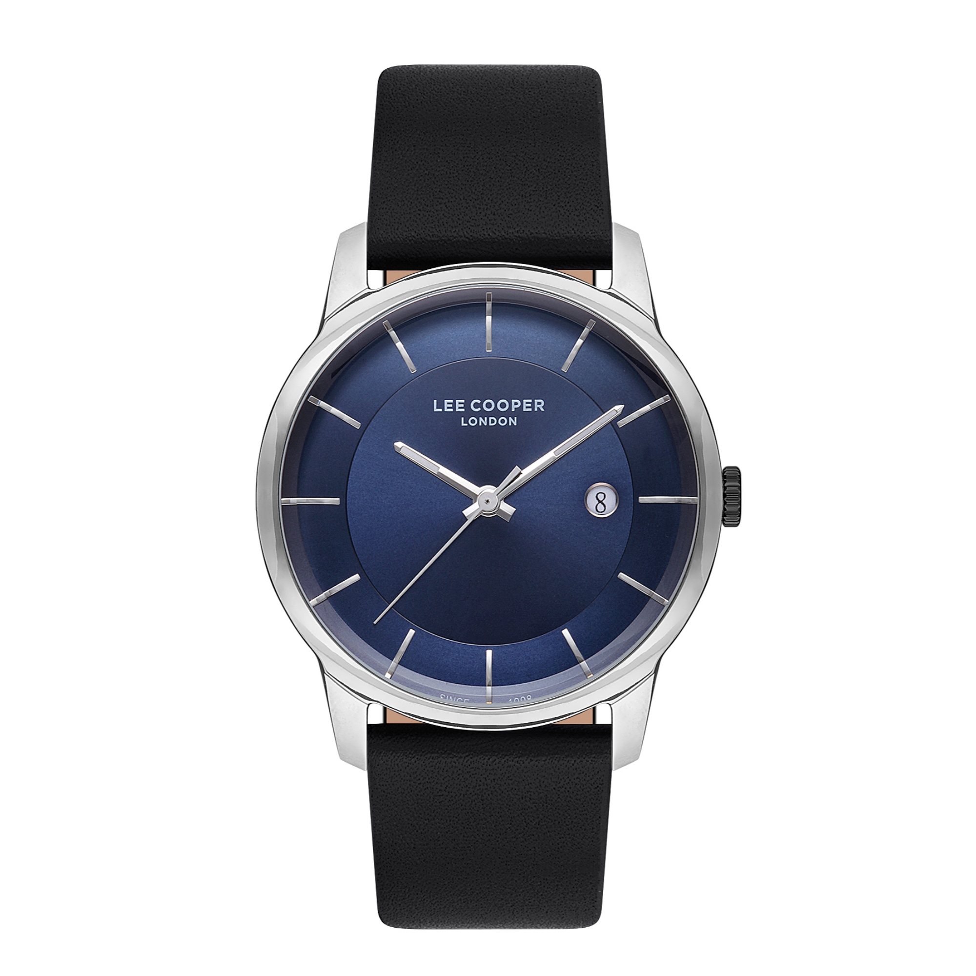 LEE COOPER-Men's Silver 43mm watch w/Brown Dial