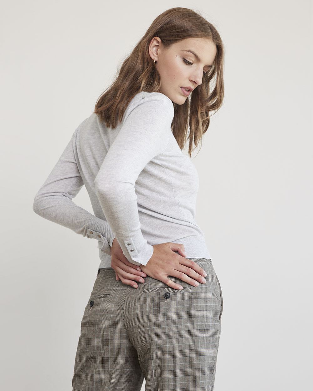 Fine Jersey Long-Sleeve Classic Sweater