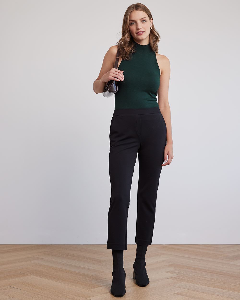 Mock-Neck Bodycon Sleeveless Sweater