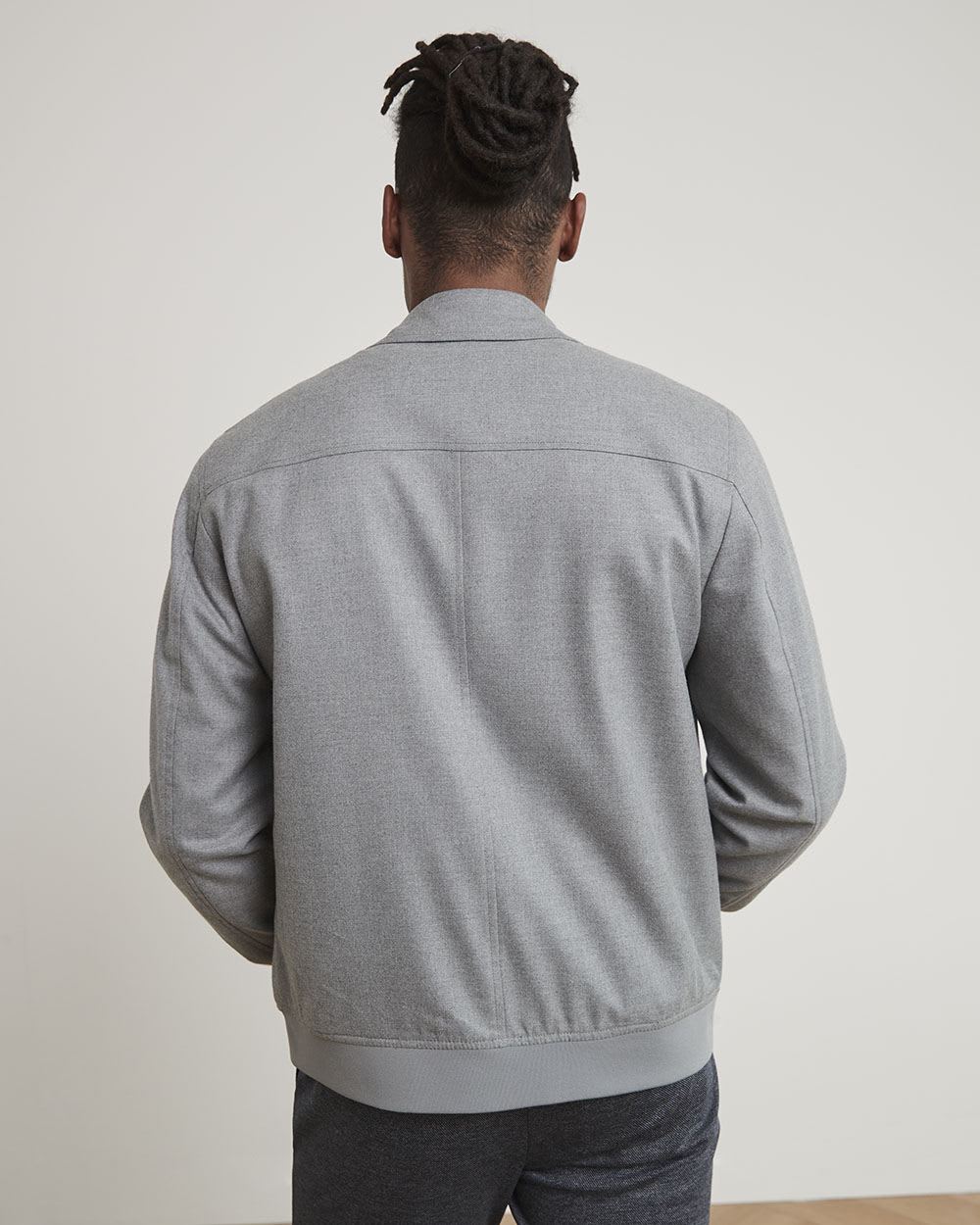 Bomber Jacket with Shirt Collar