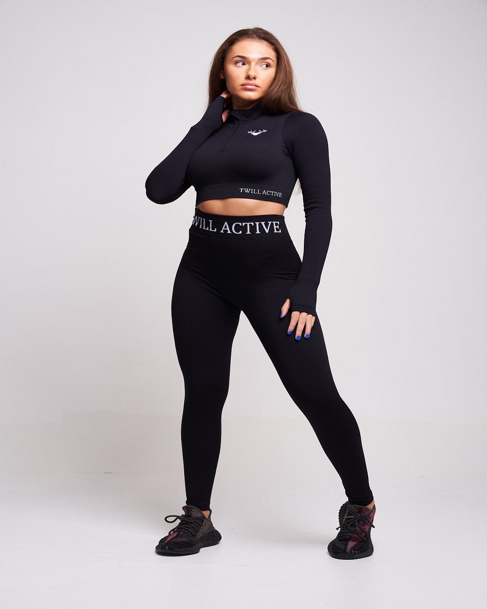 Twill Active - Zanelia Recycled Rib Long Sleeve Top - Black