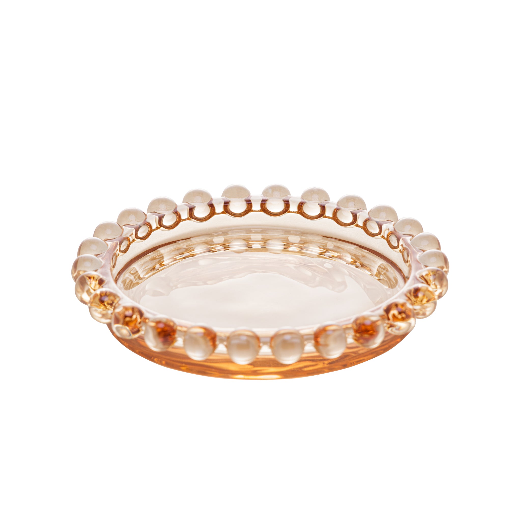 Pearl Collection Amber Crystal Plates 10cm Set of 4