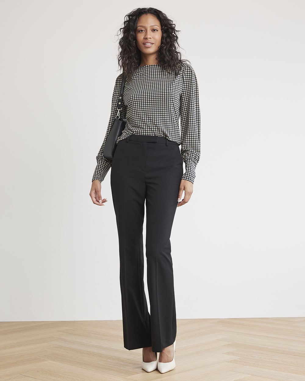 Crew-Neck T-Shirt with Long Puffy Sleeves