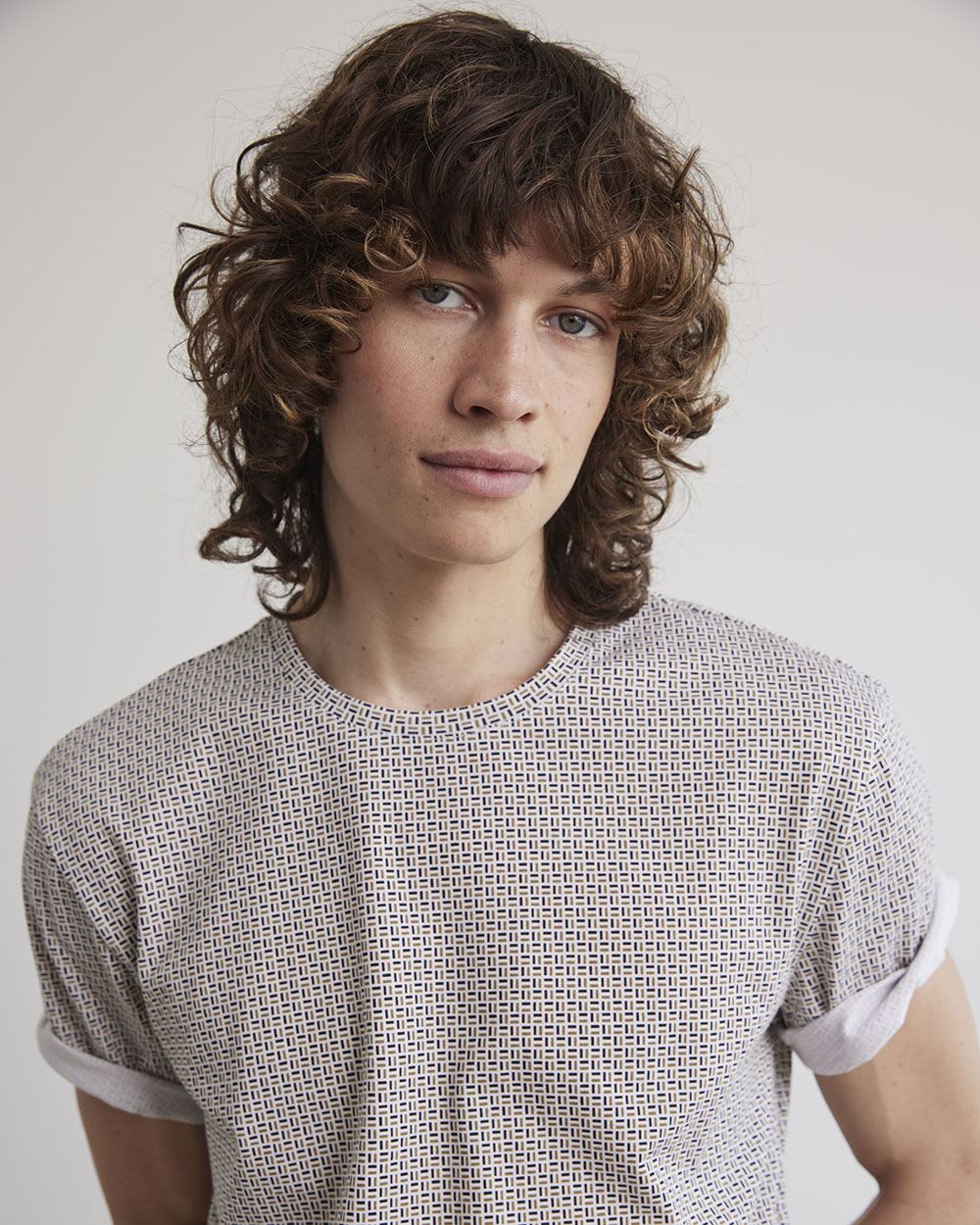 Short-Sleeve Crew-Neck Tee with All-Over Print