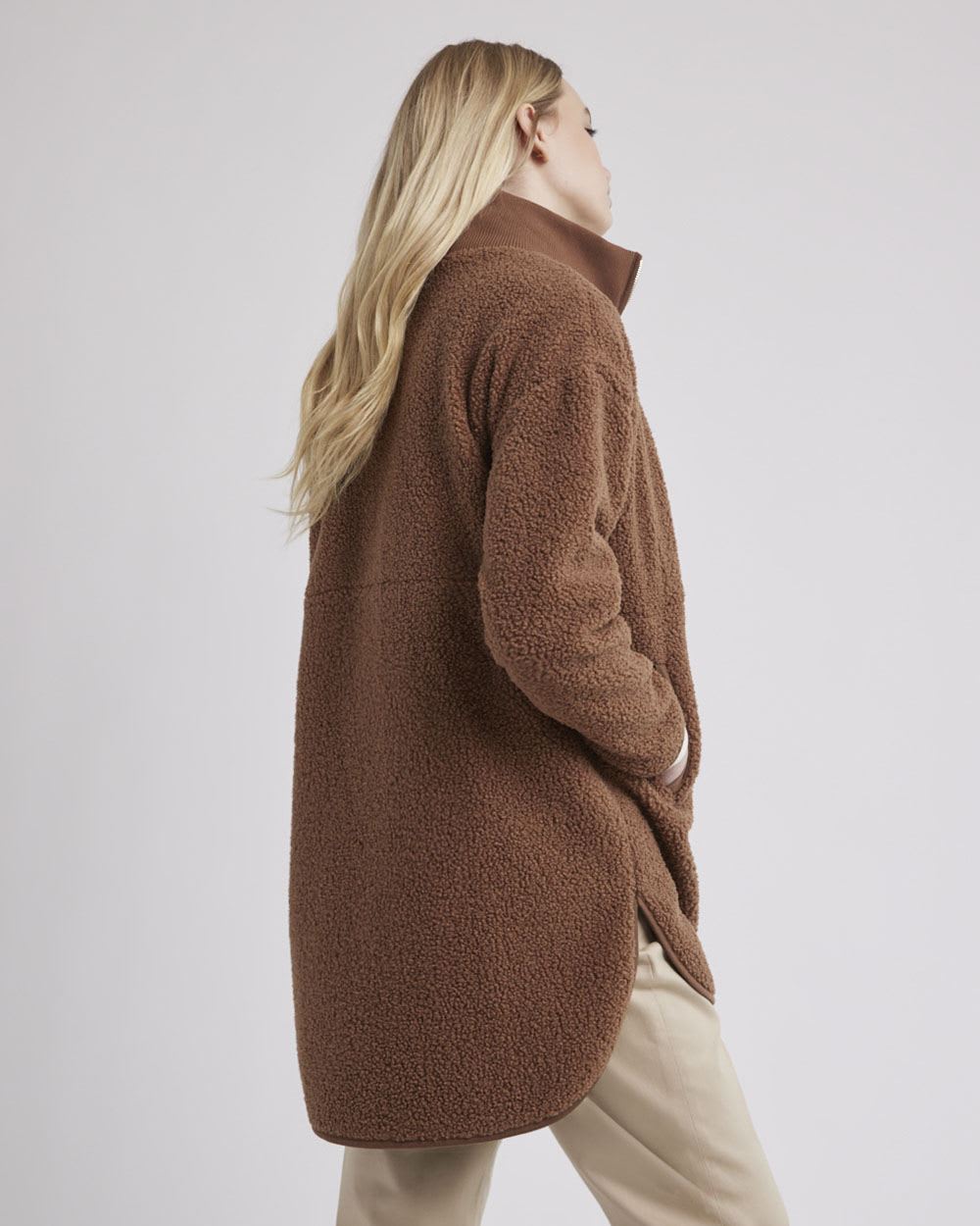 Sherpa Jacket with Zipper Closure